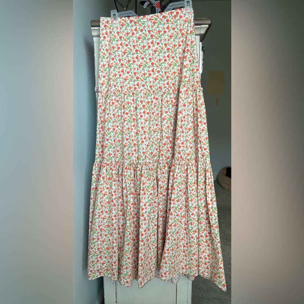 Wayf Floral Maxi Skirt - orange and green ditsy floral - Picture 3 of 10